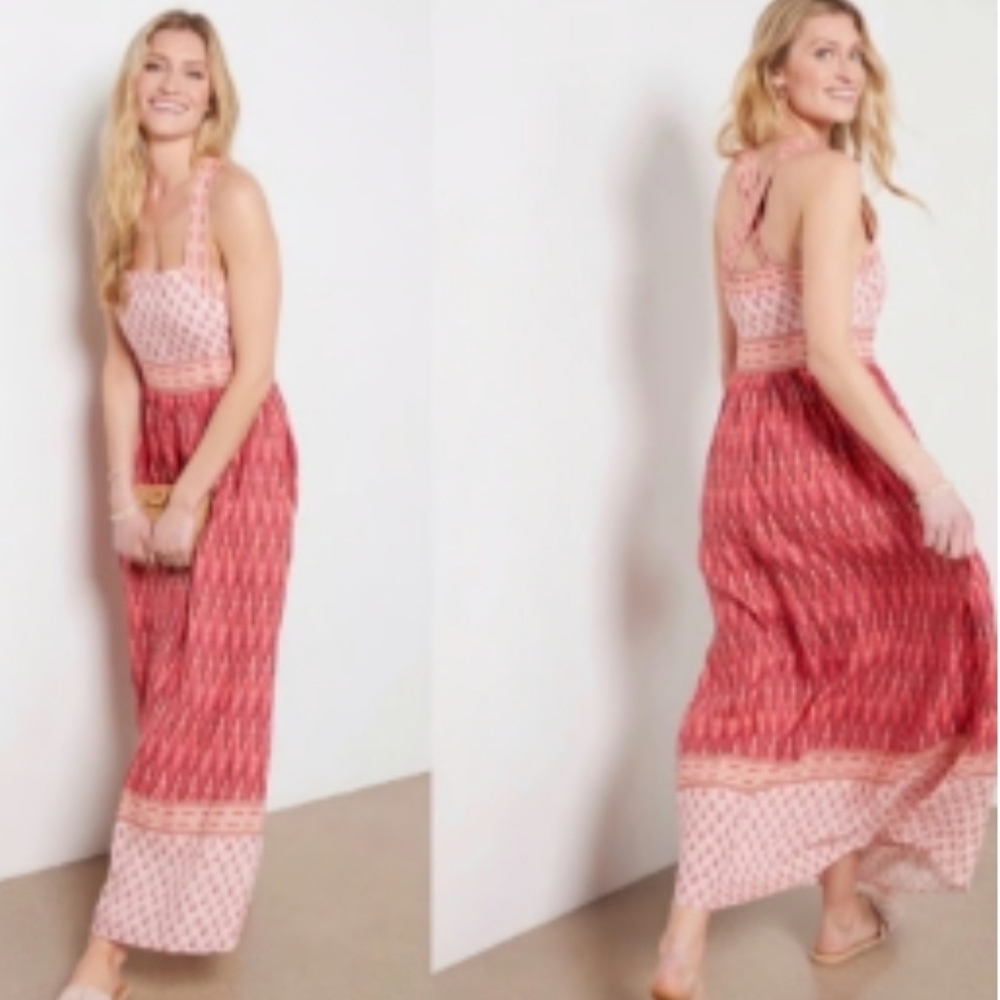 Faherty Women's Gracie Maxi Dress - Pink Gobi Floral - Linen Size XS